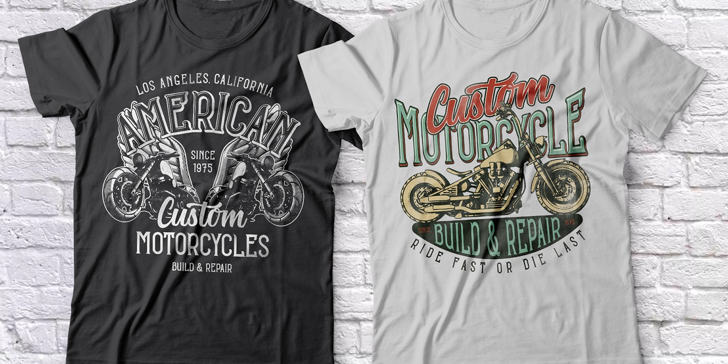 Bobber Motorcycles Outline Font preview